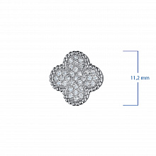 14K White Gold Earring Studs with 66 Round-Cut Lab-Created Diamonds 0.364 CT.TW