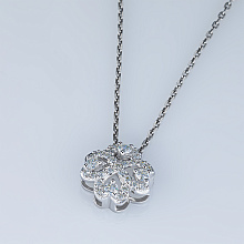 14K White Gold Pendant with 29 Round-Cut Lab-Created Diamonds 0.359 CT.TW