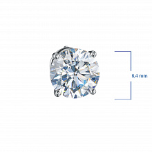 14K White Gold Earring Studs with 2 Round-Cut Lab-Created Diamonds 4.36 CT.TW
