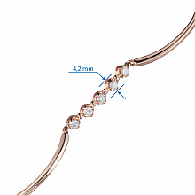 14K Rose Gold Bracelet with 5 Round-Cut Lab-Created Diamonds 0.549 CT.TW