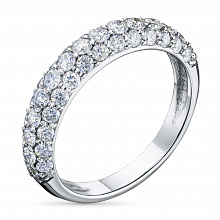 14K White Gold Ring with 43 Round-Cut Lab-Created Diamonds 0.728 CT.TW