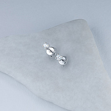 Sterling Silver Earring Studs with 2 Round-Cut Lab-Created Diamonds 0.583 CT.TW