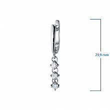 14K White Gold Earrings with 6 Round-Cut Lab-Created Diamonds 0.444 CT.TW