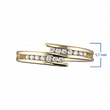 14K Yellow Gold Ring with 14 Round-Cut Lab-Created Diamonds 0.249 CT.TW