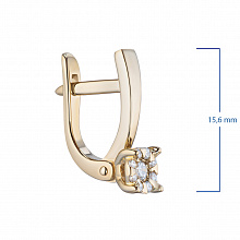 14K Yellow Gold Earrings with 18 Round-Cut Lab-Created Diamonds 0.258 CT.TW