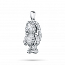 Sterling Silver Pendant with 2 Round-Cut Diamonds 0.012 CT.TW