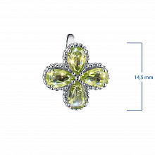 Sterling Silver Earrings with 8 Pear-Cut Chrysolites 3.489 CT.TW