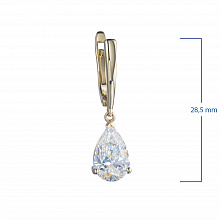 14K Yellow Gold Earrings with 2 Pear-Cut Lab-Created Diamonds 4.15 CT.TW