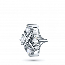 Sterling Silver Pendant with 4 Round-Cut Lab-Created Diamonds 0.31 CT.TW