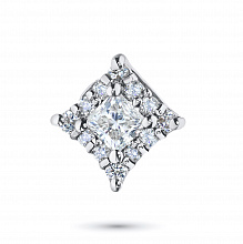 14K White Gold Pendant with 13 Round-Cut Lab-Created Diamonds 0.409 CT.TW