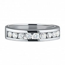 White Gold Ring with 9 Round-Cut Diamonds 0.371 CT.TW