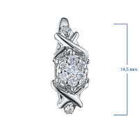 Sterling Silver Earrings with 18 Round-Cut Lab-Created Diamonds 0.291 CT.TW - изображение 2