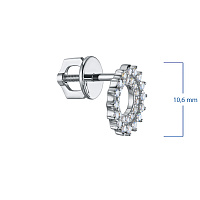 14K White Gold Earring Studs with 60 Round-Cut Lab-Created Diamonds 0.451 CT.TW - изображение 2