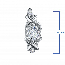 Sterling Silver Earrings with 18 Round-Cut Lab-Created Diamonds 0.307 CT.TW