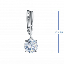 14K White Gold Earrings with 2 Round-Cut Lab-Created Diamonds 2.024 CT.TW
