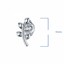 Sterling Silver Earring Studs with 2 Round-Cut Diamonds 0.01 CT.TW