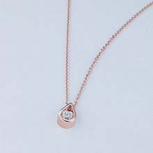 14K Rose Gold Pendant with 1 Round-Cut Lab-Created Diamond 0.46 CT.TW