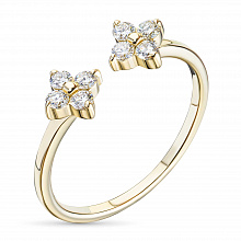 14K Yellow Gold Ring with 8 Round-Cut Lab-Created Diamonds 0.297 CT.TW