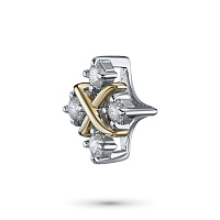 14K White and Yellow Gold Pendant with 4 Round-Cut Lab-Created Diamonds 0.197 CT.TW - изображение 2