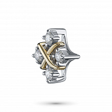 14K White and Yellow Gold Pendant with 4 Round-Cut Lab-Created Diamonds 0.249 CT.TW