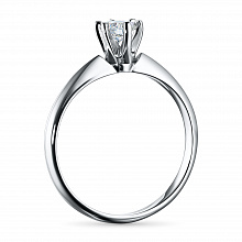 14K White Gold Ring with 1 Round-Cut Lab-Created Diamond 0.62 CT.TW