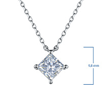 14K White Gold Necklace with 1 Princess-Cut Lab-Created Diamond 1.026 CT.TW - изображение 3