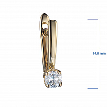 14K Yellow Gold Earrings with 2 Round-Cut Lab-Created Diamonds 0.702 CT.TW