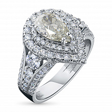 14K White Gold Ring with 88 Round-Cut Lab-Created Diamonds 2.188 CT.TW