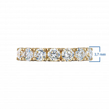 14K Yellow Gold Ring with 7 Round-Cut Lab-Created Diamonds 0.996 CT.TW