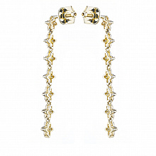 14K Yellow Gold Earring Studs with 56 Round-Cut Lab-Created Diamonds 1.176 CT.TW