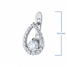 14K White Gold Earrings with 38 Round-Cut Lab-Created Diamonds 0.899 CT.TW