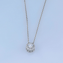 14K White Gold Pendant with 13 Round-Cut Lab-Created Diamonds 0.248 CT.TW