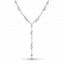 14K White Gold Necklace with 81 Round-Cut Lab-Created Diamonds 1.18 CT.TW