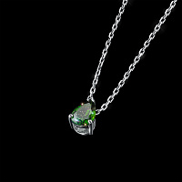 Sterling Silver Pendant with 1 Pear-Cut Chromdiopside 0.77 CT.TW - изображение 4