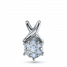 Sterling Silver Pendant with 7 Round-Cut Lab-Created Diamonds 0.103 CT.TW