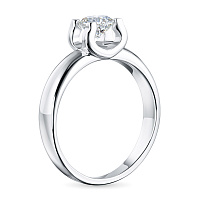 White Gold Ring with 1 Round-Cut Diamond 0.4 CT.TW - изображение 20