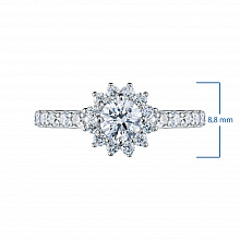 14K White Gold Ring with 23 Round-Cut Lab-Created Diamonds 0.779 CT.TW