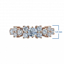 Rose Gold Ring with 13 Round-Cut Lab-Created Diamonds 1.244 CT.TW