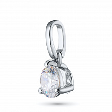14K White Gold Pendant with 1 Round-Cut Lab-Created Diamond 0.512 CT.TW