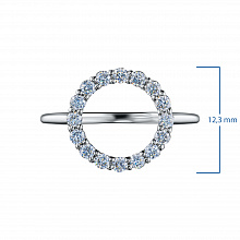 Sterling Silver Ring with 16 Round-Cut Lab-Created Diamonds 0.417 CT.TW