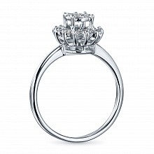 14K White Gold Ring with 19 Round-Cut Lab-Created Diamonds 0.324 CT.TW