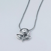 Sterling Silver Pendant with 1 Round-Cut Lab-Created Diamond 0.01 CT.TW - изображение 4