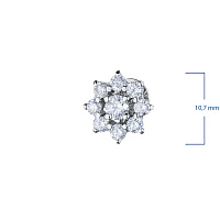 14K White Gold Earring Studs with 18 Round-Cut Lab-Created Diamonds 1.126 CT.TW - изображение 2