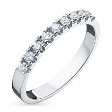 14K White Gold Ring with 9 Round-Cut Lab-Created Diamonds 0.334 CT.TW