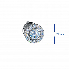 Sterling Silver Earring Studs with 26 Round-Cut Lab-Created Diamonds 0.769 CT.TW