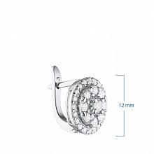 White Gold Earrings with 58 Round-Cut Lab-Created Diamonds 1.36 CT.TW