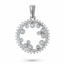 14K White Gold Pendant with 47 Round-Cut Lab-Created Diamonds 0.485 CT.TW