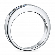 14K White Gold Ring with 5 Round-Cut Lab-Created Diamonds 0.746 CT.TW