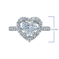 14K White Gold Ring with 27 Round-Cut Lab-Created Diamonds 2.134 CT.TW - изображение 2