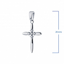 Sterling Silver Pendant with 4 Round-Cut Lab-Created Diamonds 0.056 CT.TW